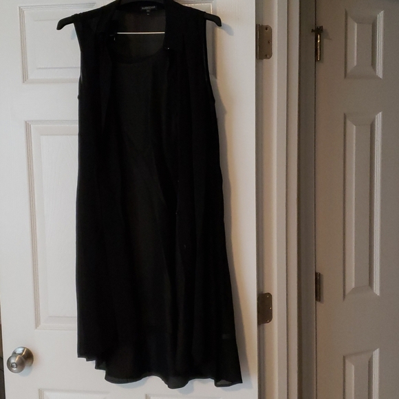 Eileen Fisher PM sleeveless 100% silk dress, black - Picture 1 of 4